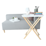 Casa si Gradina - Mobilier - Mese si birouri - Masute de cafea - Masuta de servire cu doua tavi detasabile, alb/natural, NORGE - Infinity.ro