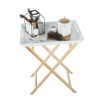 Casa si Gradina - Mobilier - Mese si birouri - Masute de cafea - Masuta de servire cu doua tavi detasabile, alb/natural, NORGE - Infinity.ro