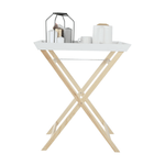 Casa si Gradina - Mobilier - Mese si birouri - Masute de cafea - Masuta de servire cu doua tavi detasabile, alb/natural, NORGE - Infinity.ro