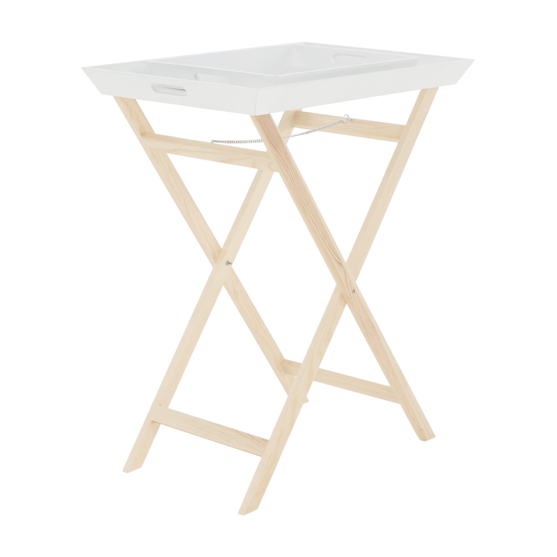 Casa si Gradina - Mobilier - Mese si birouri - Masute de cafea - Masuta de servire cu doua tavi detasabile, alb/natural, NORGE - Infinity.ro
