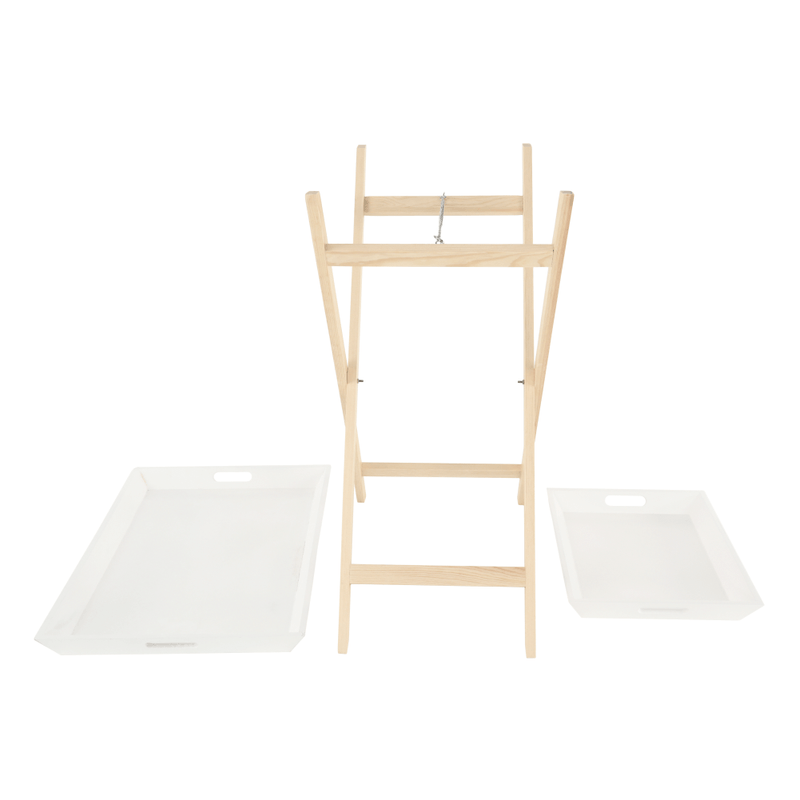 Casa si Gradina - Mobilier - Mese si birouri - Masute de cafea - Masuta de servire cu doua tavi detasabile, alb/natural, NORGE - Infinity.ro