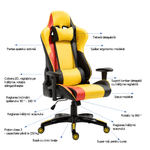 Casa si Gradina - Mobilier - Scaune si fotolii - Fotolii - Fotoliu birou/gaming, galben/negru/portocaliu, SOLERO - Infinity.ro