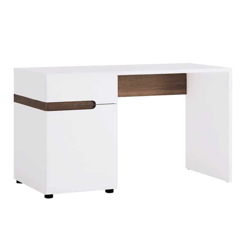 Casa si Gradina - Mobilier - Mese si birouri - Birouri - Masa PC, alb extra lucios HG/stejar sonoma inchis trufa, LYNATET Tip 80 - Infinity.ro