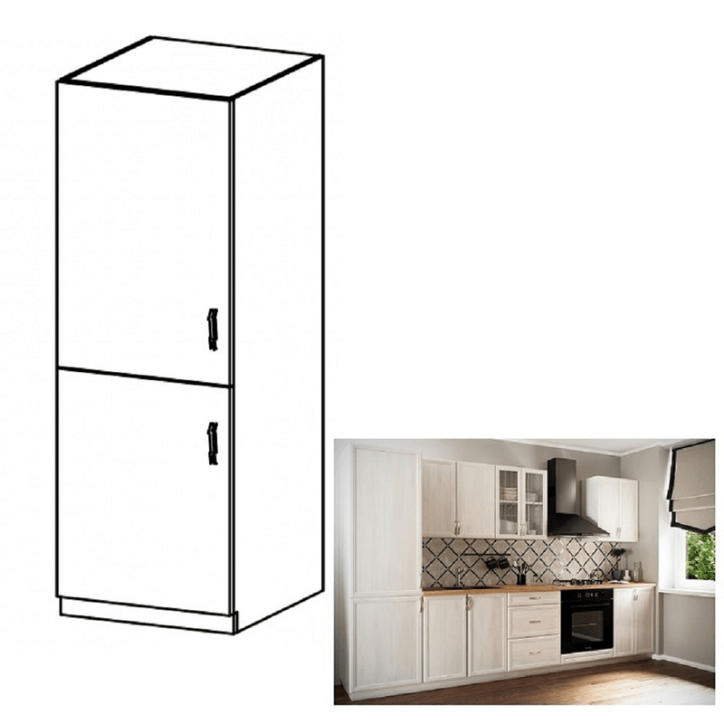 Casa si Gradina - Mobilier - Dulapuri si sifoniere - Dulapuri - Dulap pentru frigider incorporat D60ZL, model stanga, alb/pin Andersen, SICILIA - Infinity.ro