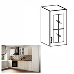 Casa si Gradina - Mobilier - Dulapuri si sifoniere - Dulapuri - Dulap superior G30S cu geam, model dreapta, alb/pin Andersen, SICILIA - Infinity.ro