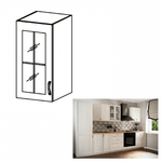 Casa si Gradina - Mobilier - Dulapuri si sifoniere - Dulapuri - Dulap superior G30S cu geam, model stanga, alb/pin Andersen, SICILIA - Infinity.ro