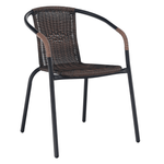 Casa si Gradina - Gradina si terasa - Mobilier exterior - Scaune si sezlonguri gradina - Scaun stivuibil, rachita sintetica maro/metal negru, DOREN - Infinity.ro