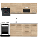 Casa si Gradina - Mobilier - Seturi de mobilier - Seturi bucatarie - Ansamblu de bucatarie 2,4 m, stejar sonoma, NOVA PLUS - Infinity.ro