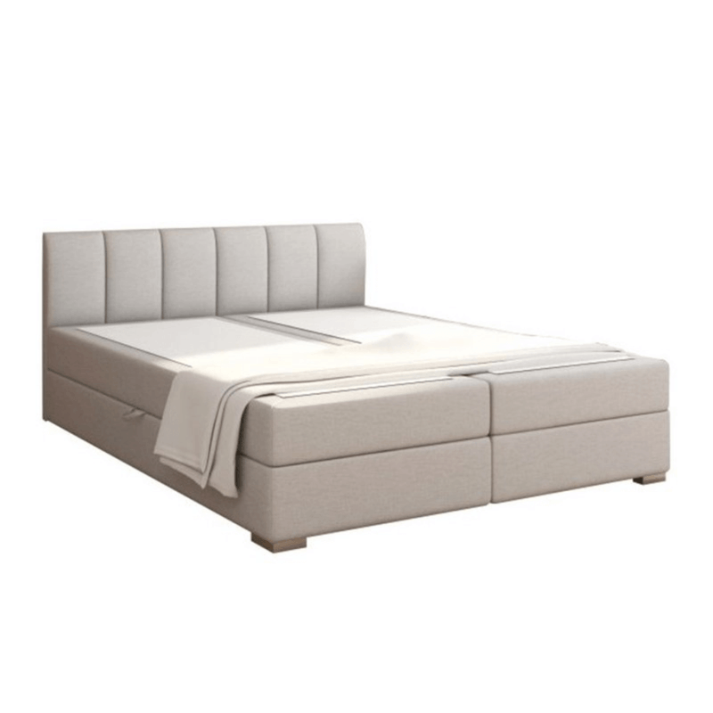 Casa si Gradina - Mobilier - Paturi si accesorii - Paturi - Pat boxspring 180x200, gri deschis, RIANA KOMFORT - Infinity.ro