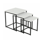 Casa si Gradina - Mobilier - Mese si birouri - Masute de cafea - Set 3 masute de cafea, alb mat/negru, KASTLER TYP 3 - Infinity.ro