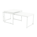 Casa si Gradina - Mobilier - Mese si birouri - Masute de cafea - Set 2 masute de cafea, alb mat/crom, MAGNO TYP 2 - Infinity.ro