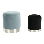 Casa si Gradina - Mobilier - Scaune si fotolii - Tabureti - Set doua taburete, gri/crom argintiu si negru/crom argintiu, AIGUL SET - Infinity.ro