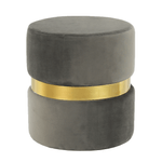Casa si Gradina - Mobilier - Scaune si fotolii - Tabureti - Taburet, catifea Velvet gri maroniu/vopsea aurie, VIZEL - Infinity.ro