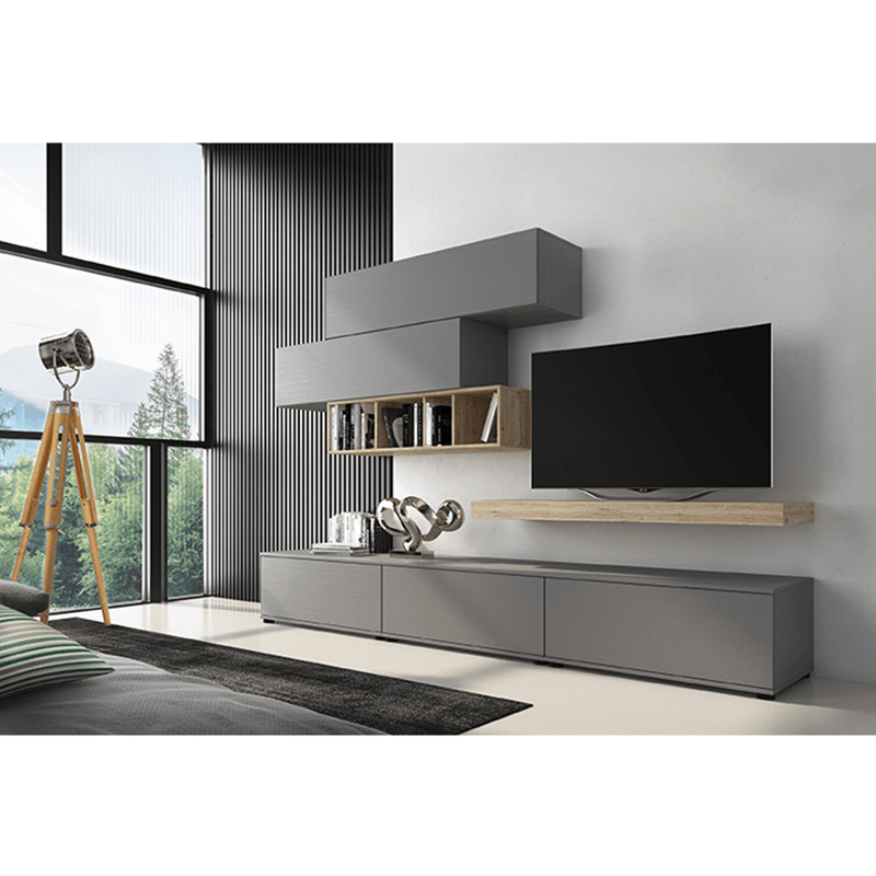 Casa si Gradina - Mobilier - Seturi de mobilier - Seturi living - Ansamblu living, gri/stejar san remo, KORFU - Infinity.ro