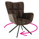 Casa si Gradina - Mobilier - Scaune si fotolii - Fotolii - Scaun de design rotativ, maro tesatura cu efect de piele intoarsa/negru, KOMODO - Infinity.ro