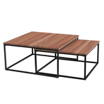 Casa si Gradina - Mobilier - Mese si birouri - Masute de cafea - Set 2 masute de cafea, nuc/ negru, KASTLER TYP 1 - Infinity.ro