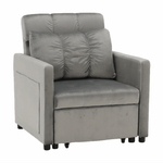Casa si Gradina - Mobilier - Scaune si fotolii - Fotolii - Fotoliu extensibil, catifea Velvet gri deschis, IGRIM - Infinity.ro