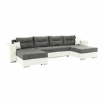 Casa si Gradina - Mobilier - Canapele si coltare - Coltare - Coltar reversibil, alb/gri maroniu, ESSEN - Infinity.ro