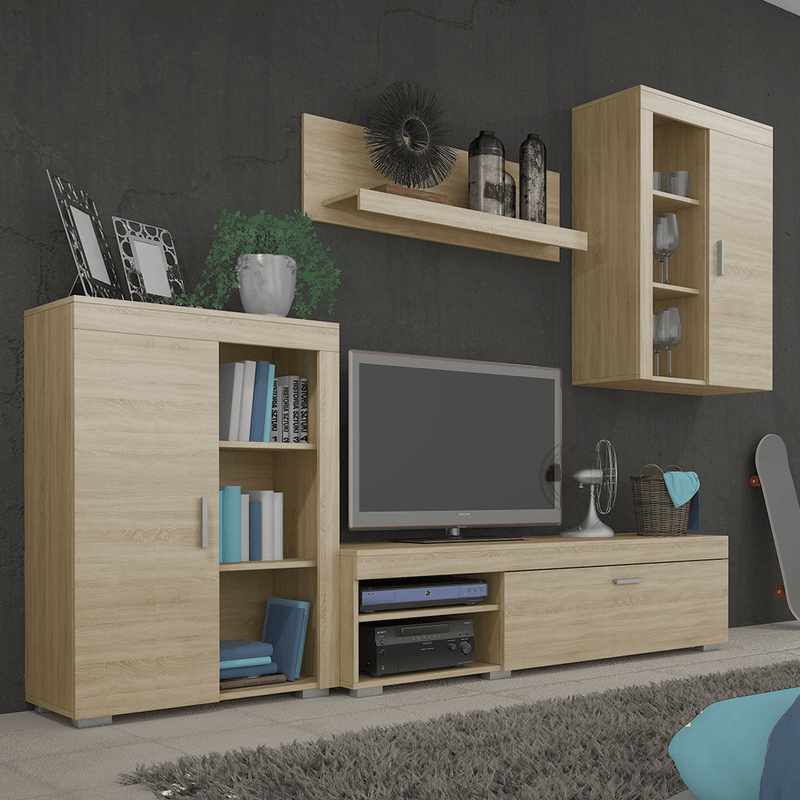 Casa si Gradina - Mobilier - Seturi de mobilier - Seturi living - Perete living, stejar sonoma, MYSTIE - Infinity.ro