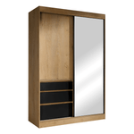 Casa si Gradina - Mobilier - Dulapuri si sifoniere - Dulapuri - Dulap cu usi glisante, stejar lefkas/negru, 140, ROMUALDA - Infinity.ro
