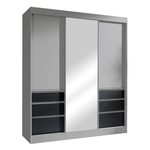 Casa si Gradina - Mobilier - Dulapuri si sifoniere - Dulapuri - Dulap cu usi glisante, gri/negru, 180, ROMUALDA - Infinity.ro