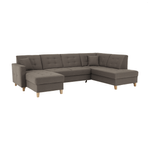 Casa si Gradina - Mobilier - Canapele si coltare - Coltare - Coltar, material textil gri maroniu TAUPE, model stanga, BRIDGET - Infinity.ro