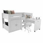 Casa si Gradina - Mobilier - Mobilier copii - Patuturi copii - Pat combinat pentru camera copiilor, alb, FANY - Infinity.ro