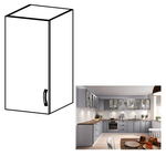 Casa si Gradina - Mobilier - Comode si corpuri - Corpuri bucatarie - Cabinet superior, alb/gri mat, model stanga, LAYLA G40 - Infinity.ro
