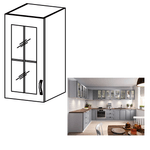 Casa si Gradina - Mobilier - Comode si corpuri - Corpuri bucatarie - Cabinet superior, alb/gri mat, model stanga, LAYLA G40S - Infinity.ro