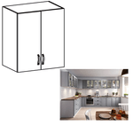 Casa si Gradina - Mobilier - Comode si corpuri - Corpuri bucatarie - Cabinet superior, alb/gri mat, LAYLA G60 - Infinity.ro