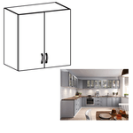 Casa si Gradina - Mobilier - Comode si corpuri - Corpuri bucatarie - Cabinet superior, alb/gri mat, LAYLA G80 - Infinity.ro