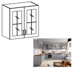 Casa si Gradina - Mobilier - Comode si corpuri - Corpuri bucatarie - Cabinet superior, alb/gri mat, LAYLA G80S - Infinity.ro