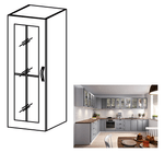 Casa si Gradina - Mobilier - Comode si corpuri - Corpuri bucatarie - Cabinet superior, alb/gri mat, model stanga, LAYLA W40S - Infinity.ro