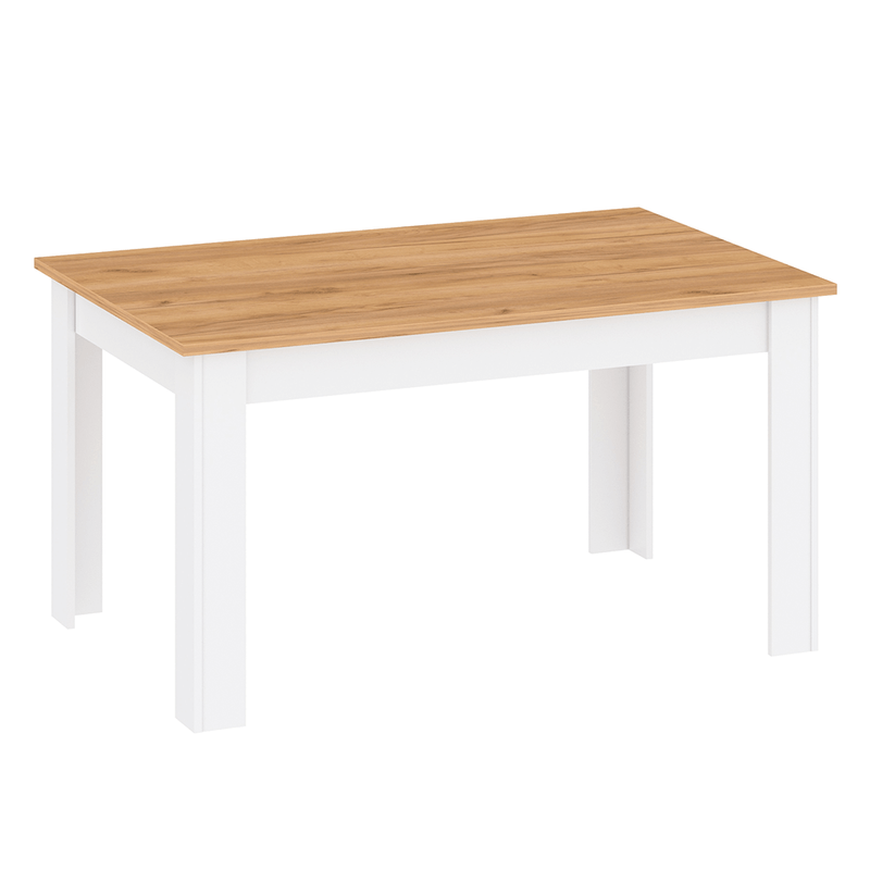 Casa si Gradina - Mobilier - Mese si birouri - Mese bucatarie si dining - Masa dining, alb alba/ stejar craft auriu, 135-184x86 cm, LANZETTE S - Infinity.ro