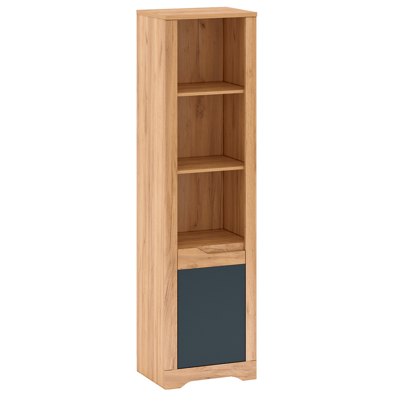 Casa si Gradina/Mobilier/Biblioteci si rafturi/Rafturi - Raft deschis, stejar craft auriu / gri grafit, stanga, FIDEL R1 - Infinity.ro