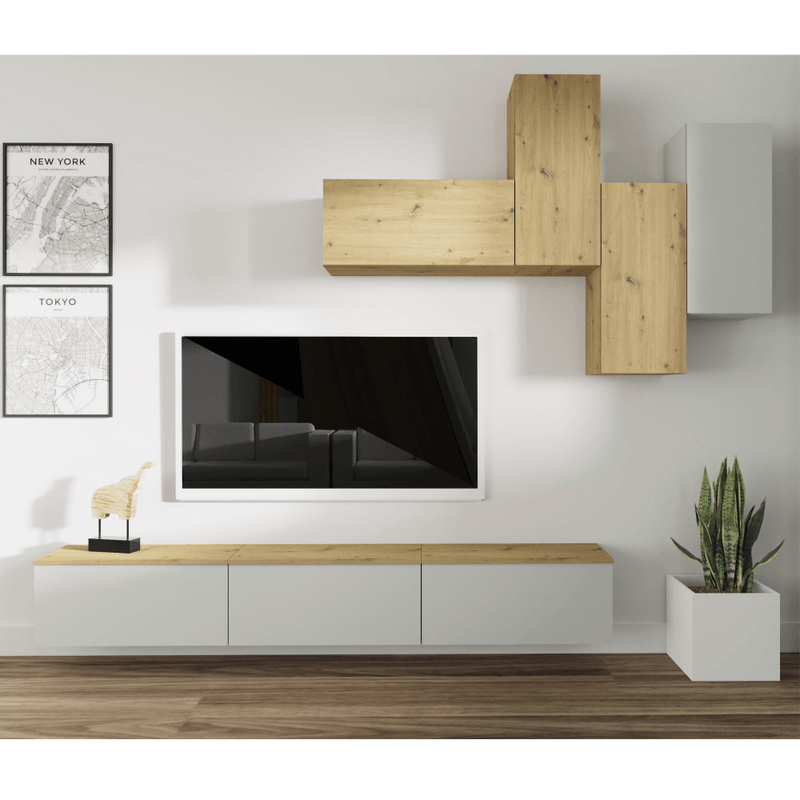 Casa si Gradina - Mobilier - Seturi de mobilier - Seturi living - Mobilier living, gri deschis/stejar artisan, OTEN - Infinity.ro