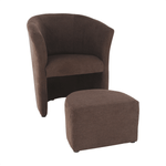 Casa si Gradina/Mobilier/Scaune si fotolii/Fotolii - Fotoliu de club cu taburet, maro, ROSE - Infinity.ro