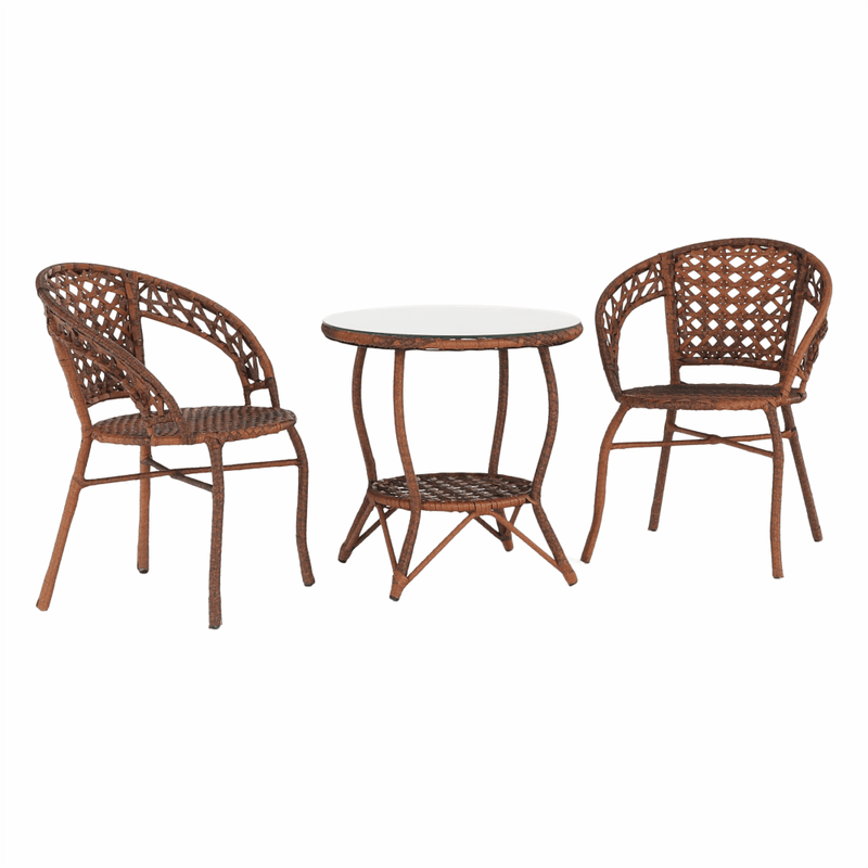 Casa si Gradina - Gradina si terasa - Mobilier exterior - Seturi mobila gradina - Set de gradina din rattan, 1+2, maro, JARUB - Infinity.ro