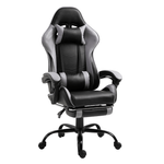 Casa si Gradina - Mobilier - Scaune si fotolii - Fotolii - Fotoliu birou/gaming cu suport pentru picioare, negru/gri, TARUN - Infinity.ro