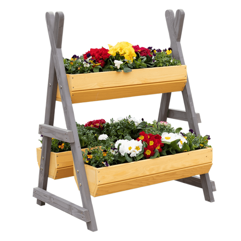 Casa si Gradina - Gradinarit si plante - Plante si ghivece - Ghivece si suporturi - Suport pentru flori din lemn, natural / gri, BERON - Infinity.ro