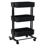 Casa si Gradina - Mobilier - Biblioteci si rafturi - Etajere - Etajera mobila, negru, VERNON - Infinity.ro