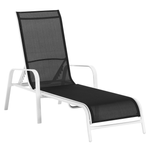 Casa si Gradina - Gradina si terasa - Mobilier exterior - Scaune si sezlonguri gradina - Sezlong de gradina reglabil, gri/alb, ATREO - Infinity.ro