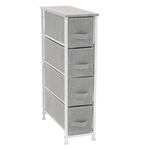 Casa si Gradina - Mobilier - Comode si corpuri - Comode - Comoda cu sertare din material textil, gri/alb/gri deschis, ROSITA TYP 2 - Infinity.ro