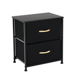 Casa si Gradina - Mobilier - Comode si corpuri - Noptiere - Comoda/noptiera cu sertare din panza, negru/artar rosu, KESIDY TYP 1 - Infinity.ro