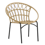 Casa si Gradina - Gradina si terasa - Mobilier exterior - Scaune si sezlonguri gradina - Scaun de gradina, natural / negru, ELDIA - Infinity.ro