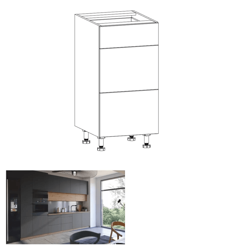 Casa si Gradina/Mobilier/Dulapuri si sifoniere/Dulapuri - Dulap de jos, stejar artizanal / gri mat, LANGEN D40S3 - Infinity.ro