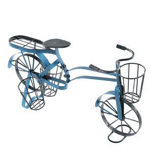 Ghiveci RETRO in forma de bicicleta, negru / albastru, ALBO