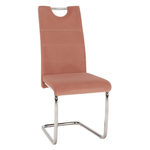 Casa si Gradina - Mobilier - Scaune si fotolii - Scaune - Scaun de luat masa, tesatura de catifea roz / cusaturi deschise, ABIRA NEW - Infinity.ro