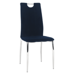 Casa si Gradina - Mobilier - Scaune si fotolii - Scaune - Scaun de masa, tesatura albastra din catifea / crom, OLIVA NEW - Infinity.ro