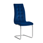 Casa si Gradina - Mobilier - Scaune si fotolii - Scaune - Scaun de masa, tesatura albastra din catifea / crom, SALOMA NEW - Infinity.ro